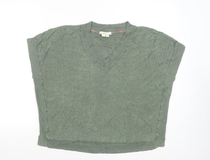 Boden Women Green Linen V-Neck Sleeveless Blouse UK 20