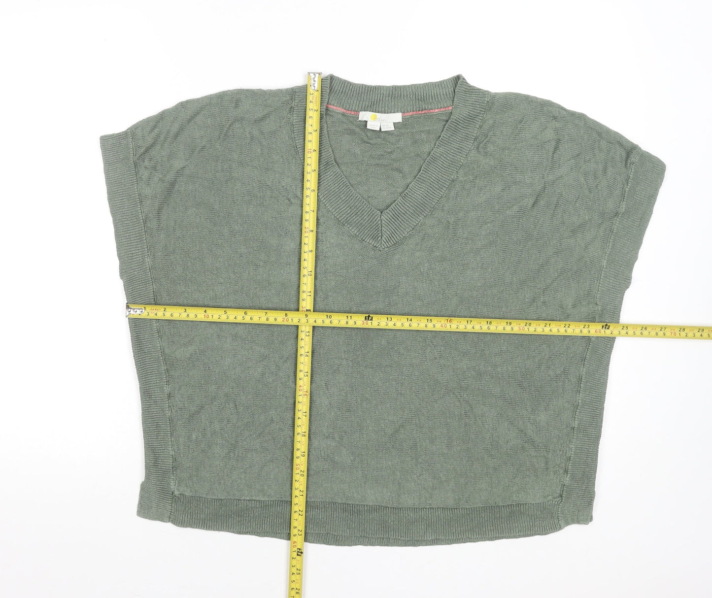 Boden Women Green Linen V-Neck Sleeveless Blouse UK 20