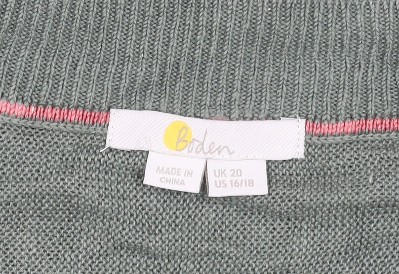 Boden Women Green Linen V-Neck Sleeveless Blouse UK 20