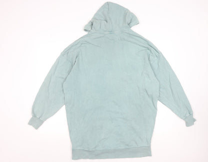 Stradivarius Women’s Blue Pullover Hoodie XS Cotton Blend Casual