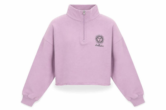 Hollister Womens Lilac 1/4 Zip Relaxed Sweatshirt XS