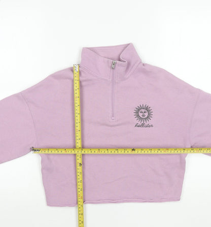 Hollister Womens Lilac 1/4 Zip Relaxed Sweatshirt XS