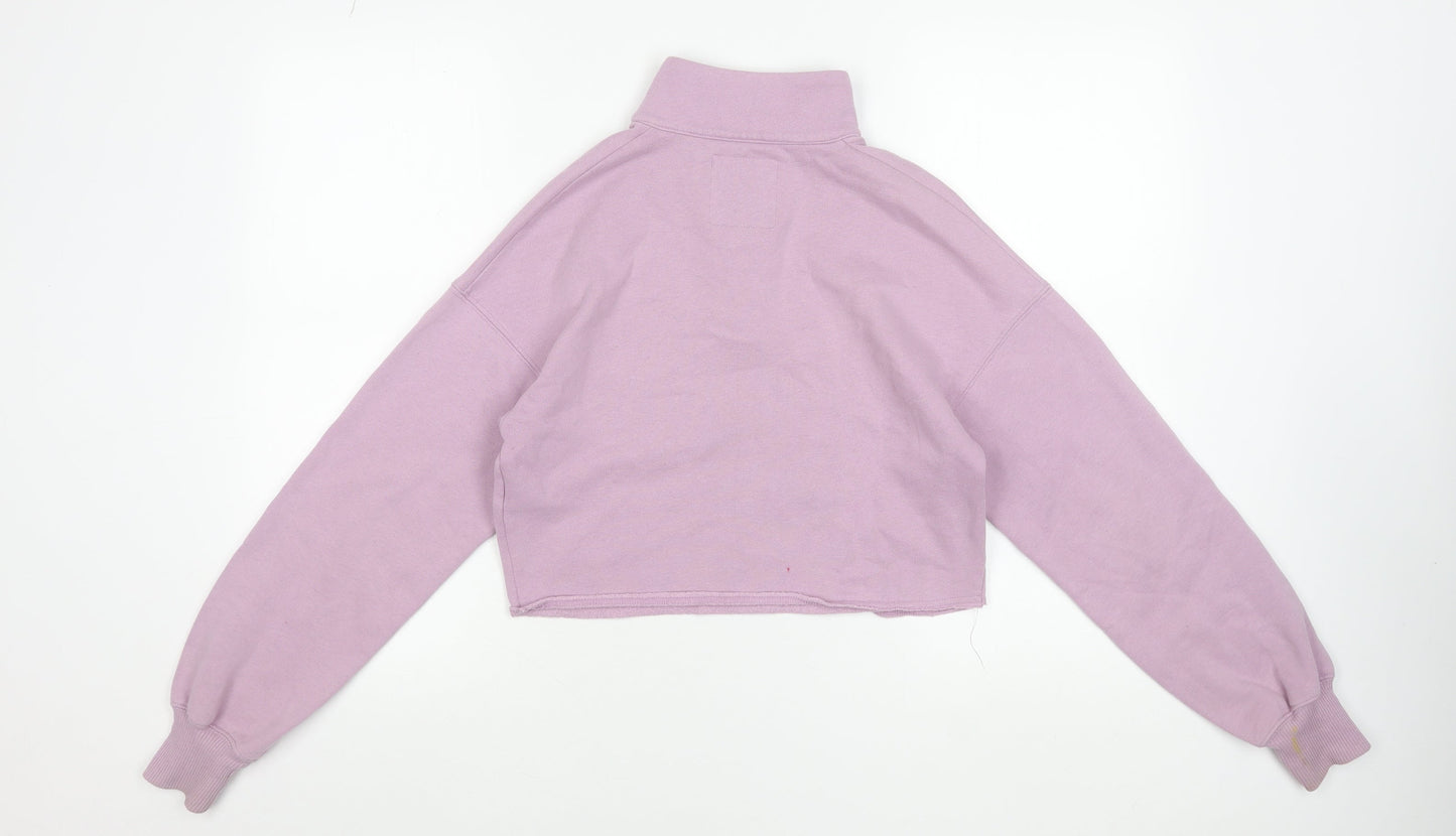 Hollister Womens Lilac 1/4 Zip Relaxed Sweatshirt XS