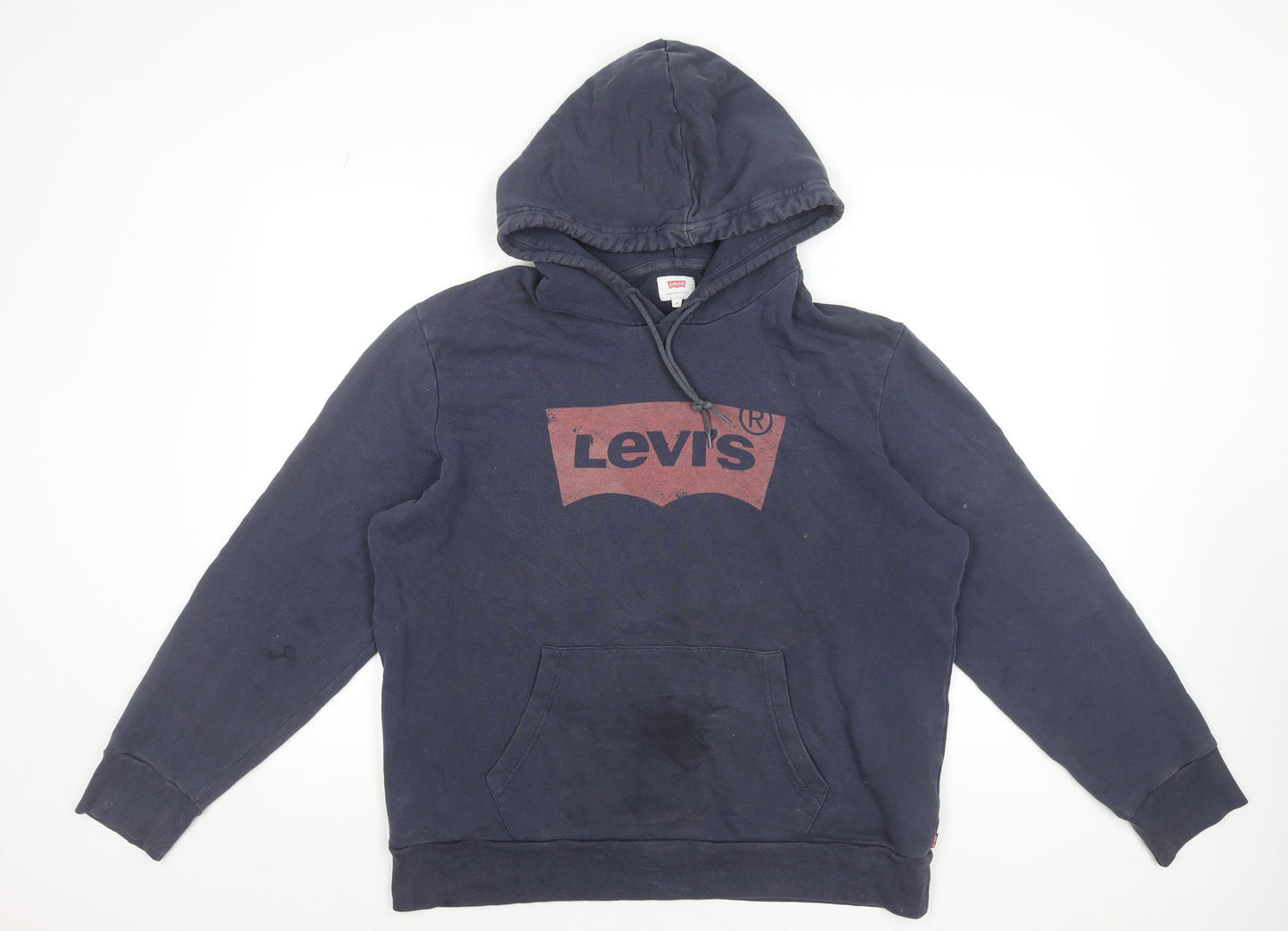 Mens UK Size M Levi's Blue Pullover Hoodie