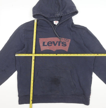 Mens UK Size M Levi's Blue Pullover Hoodie