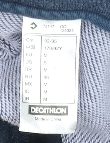 Decathlon Mens Blue Full Zip Sweatshirt M High Neck Casual