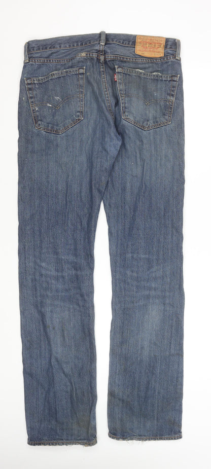 Levi's 505 Men's Blue Straight Jeans W31 L34 Classic Fit Denim