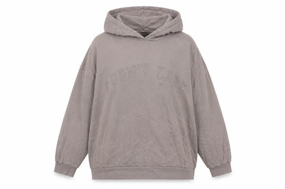 Front view of ASOS DESIGN women’s beige 2xl pullover hoodie cotton blend 'i don't care'