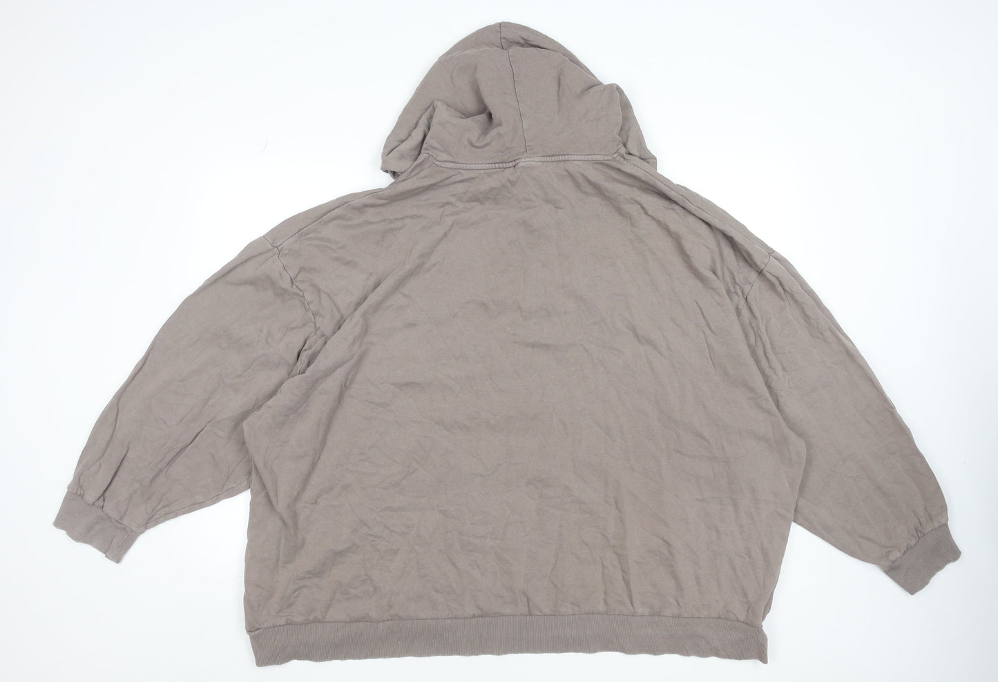ASOS DESIGN Womens Beige 2XL Pullover Hoodie Cotton Blend 'I Don't Care'