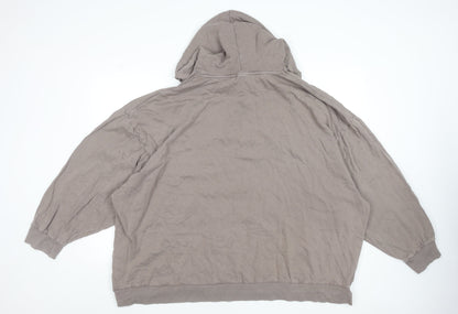 ASOS DESIGN Womens Beige 2XL Pullover Hoodie Cotton Blend 'I Don't Care'