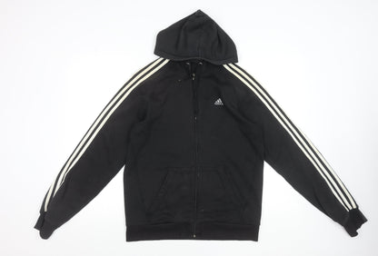Adidas Men's Black Full Zip Hoodie Size M Sportswear Essentials