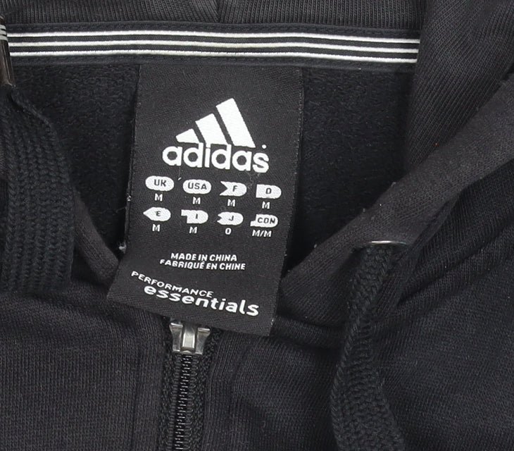 Adidas Men's Black Full Zip Hoodie Size M Sportswear Essentials