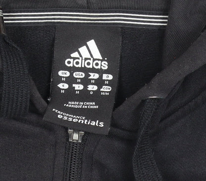 Adidas Men's Black Full Zip Hoodie Size M Sportswear Essentials