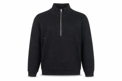 Marks and Spencer Men's Black 1/4 Zip High Neck Sweatshirt Size M