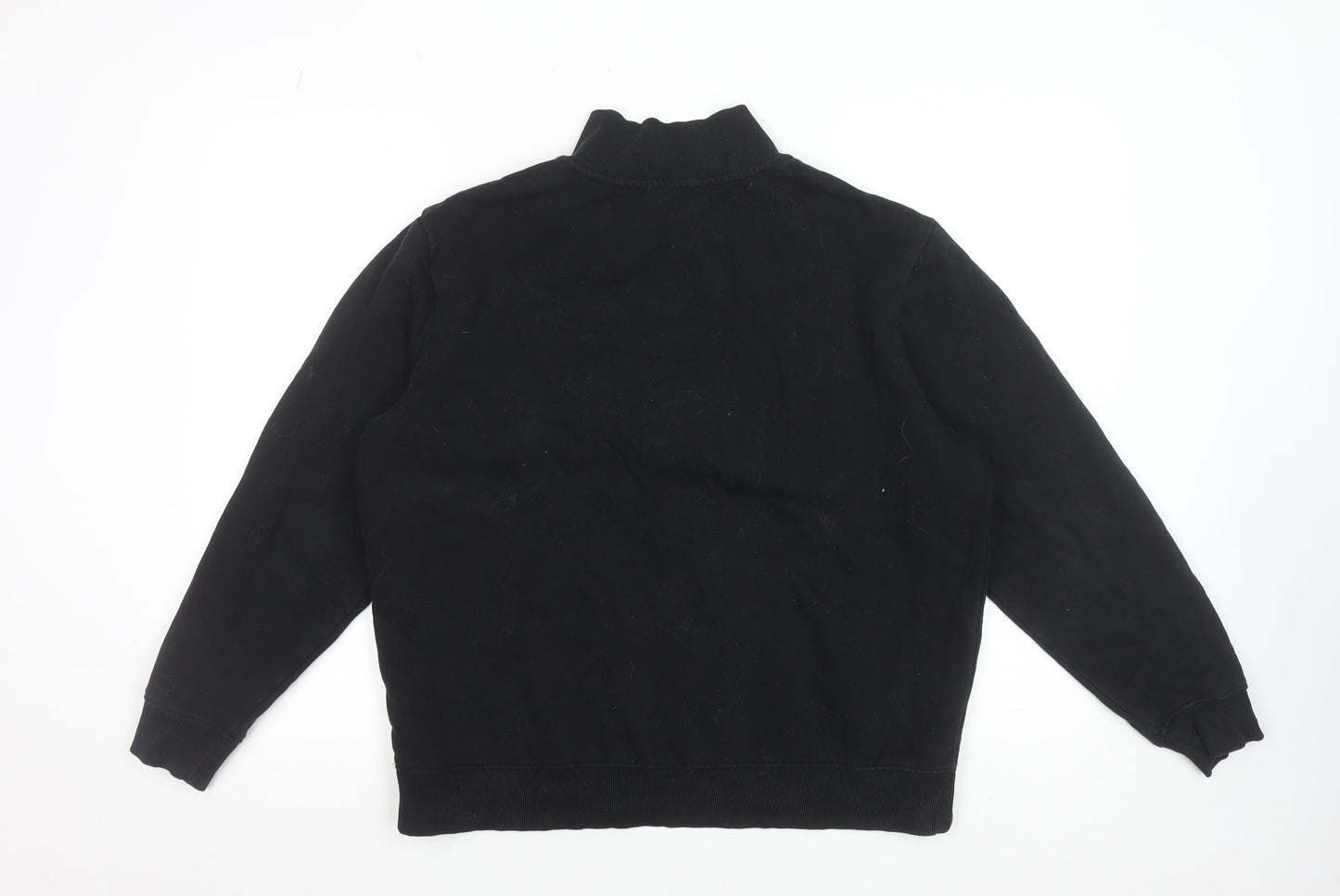 Marks and Spencer Men's Black 1/4 Zip High Neck Sweatshirt Size M