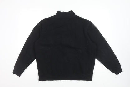 Marks and Spencer Men's Black 1/4 Zip High Neck Sweatshirt Size M