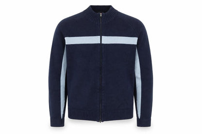 Fullcircle Men's Blue Full Zip Wool Blend Jumper Size L