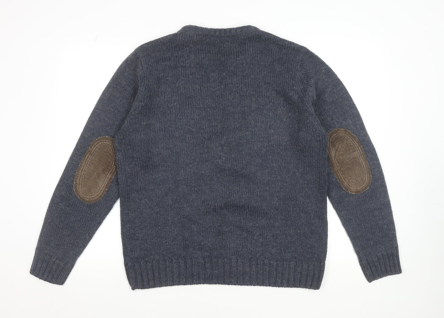 Tokyo Laundry Men's Blue Wool Blend Crew Neck Jumper L