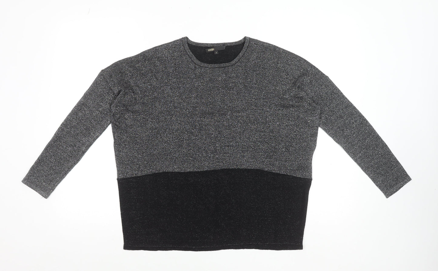 Maje Womens Grey Wool Metallic Knit Jumper Size S