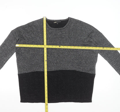 Maje Womens Grey Wool Metallic Knit Jumper Size S