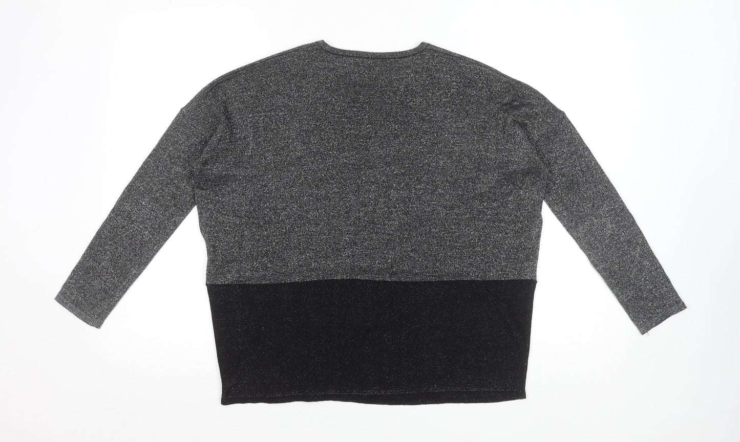 Maje Womens Grey Wool Metallic Knit Jumper Size S