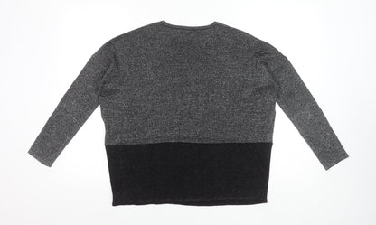 Maje Womens Grey Wool Metallic Knit Jumper Size S