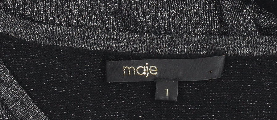 Maje Womens Grey Wool Metallic Knit Jumper Size S