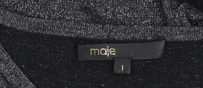 Maje Womens Grey Wool Metallic Knit Jumper Size S