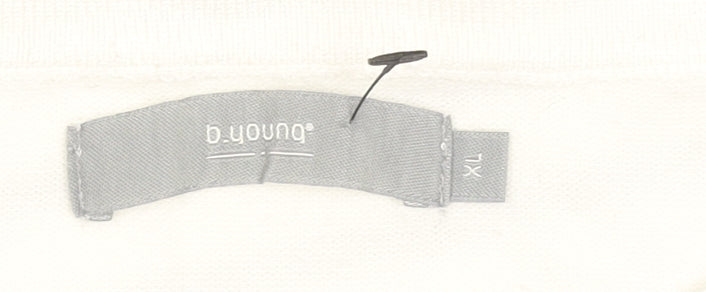 b.young Women’s White Striped Boat Neck Pullover Jumper XL