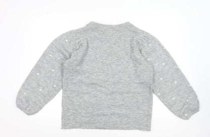 Dorothy Perkins Women’s Grey Polka Dot Crew Neck Jumper Size 12