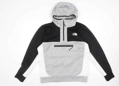 The North Face Men's Grey 1/2 Zip Hooded Sweatshirt L