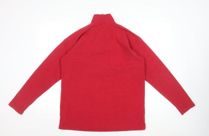 Berghaus Women Red Fleece Pullover Sweatshirt L 1/2 Zip Lightweight Outdoor