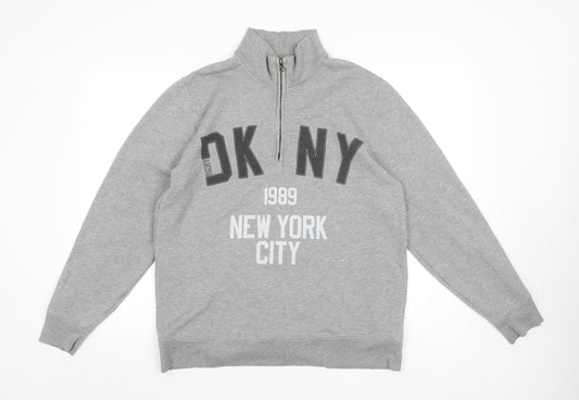 Mens UK Size M DKNY Grey Pullover Sweatshirt