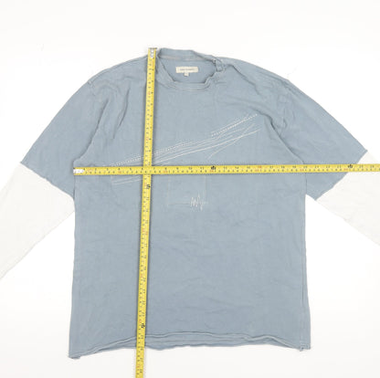 Rocha John Rocha Boys Blue Long Sleeve Layered Effect T-Shirt 13-14 Years Cotton