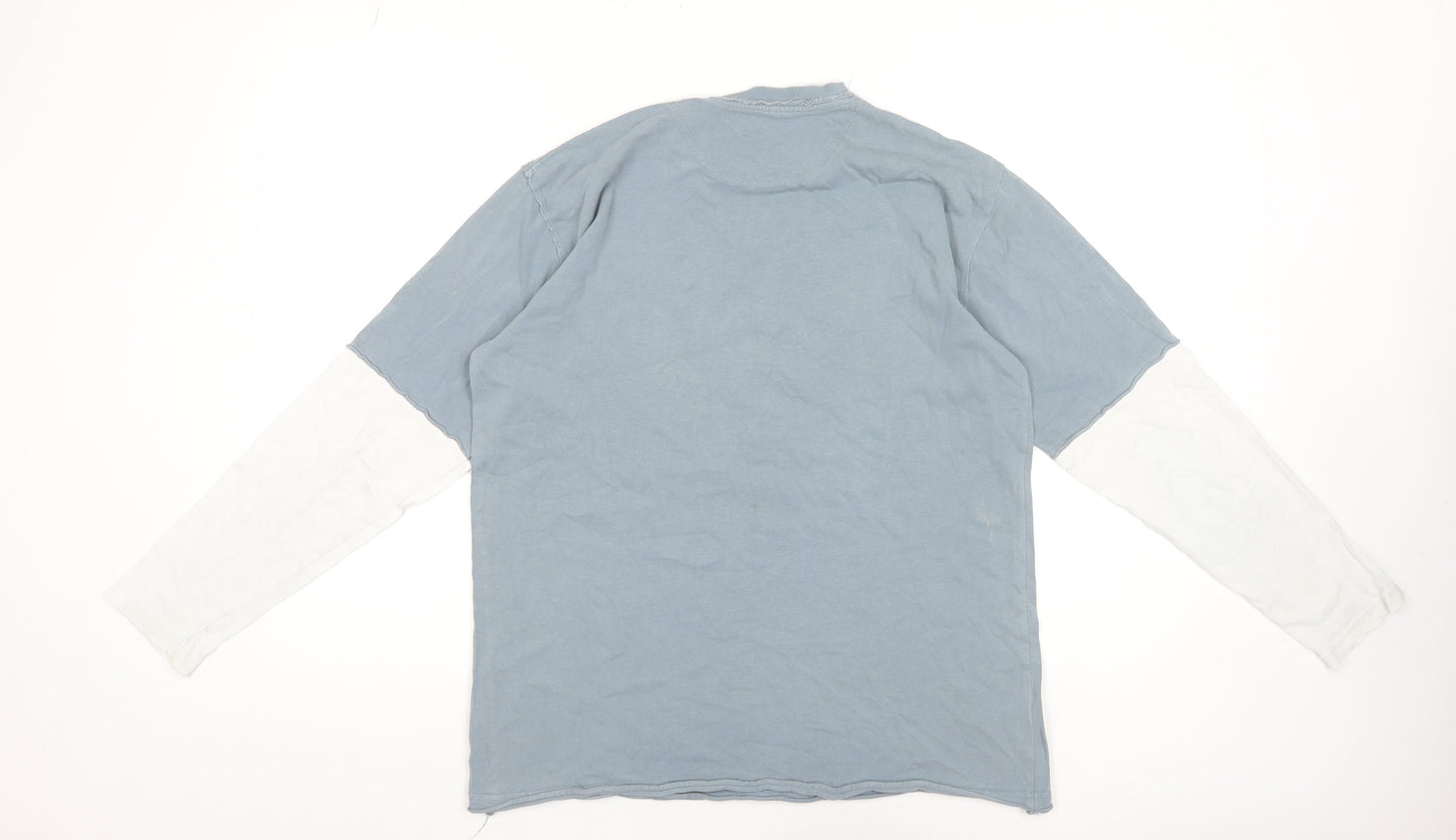 Rocha John Rocha Boys Blue Long Sleeve Layered Effect T-Shirt 13-14 Years Cotton