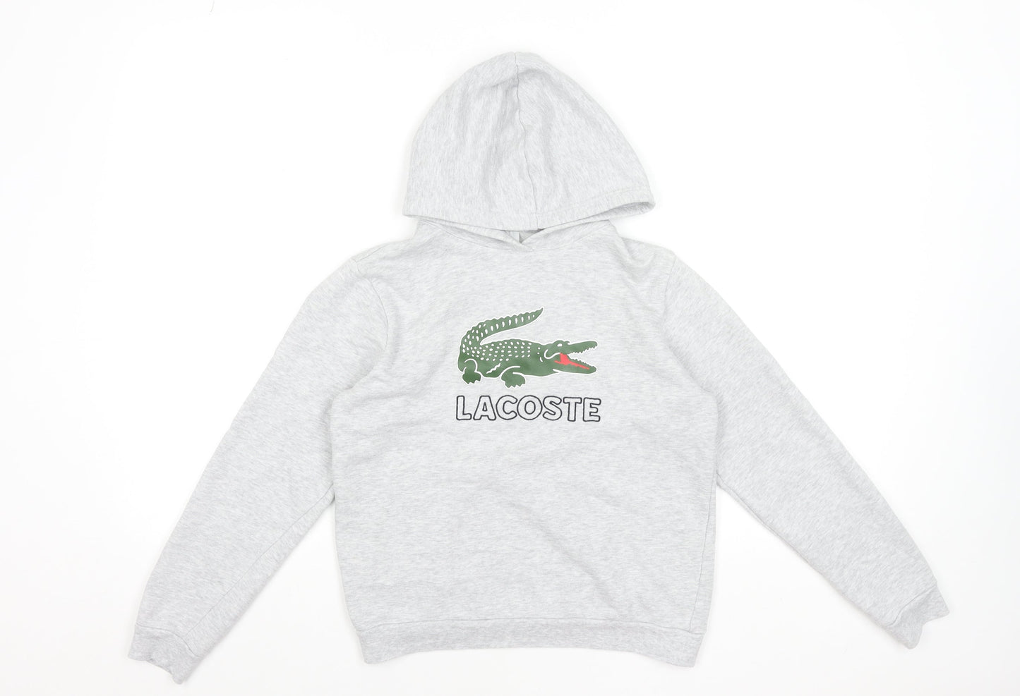 Lacoste Boys Grey Hoodie Size 10 Years Pullover Hooded Sweatshirt
