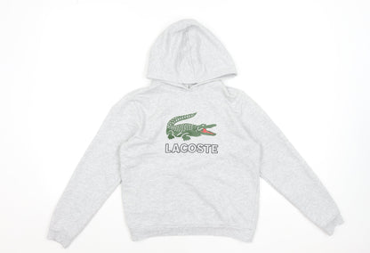 Lacoste Boys Grey Hoodie Size 10 Years Pullover Hooded Sweatshirt