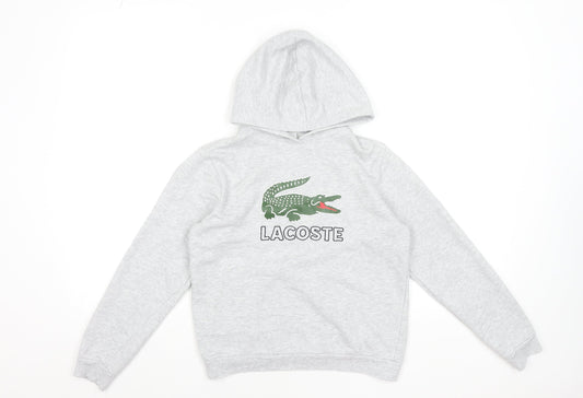 Lacoste Boys Grey Hoodie Size 10 Years Pullover Hooded Sweatshirt