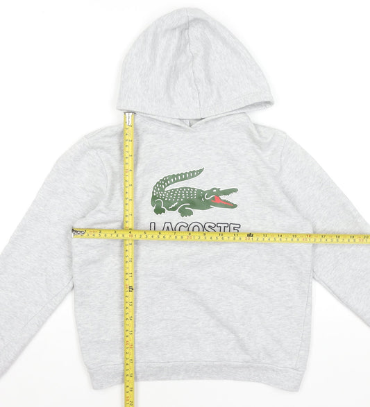 Lacoste Boys Grey Hoodie Size 10 Years Pullover Hooded Sweatshirt