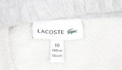 Lacoste Boys Grey Hoodie Size 10 Years Pullover Hooded Sweatshirt