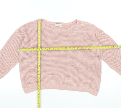 Marks and Spencer Women's Pink Cotton Knit Jumper Size 12