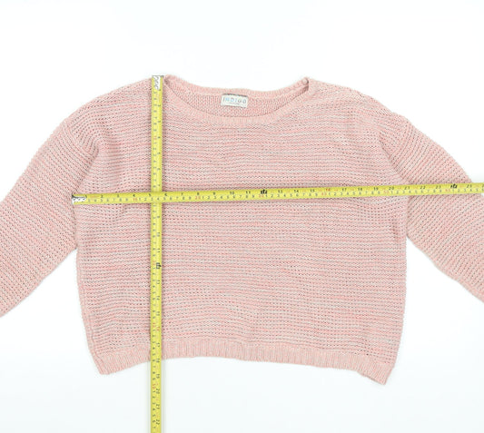 Marks and Spencer Women's Pink Cotton Knit Jumper Size 12