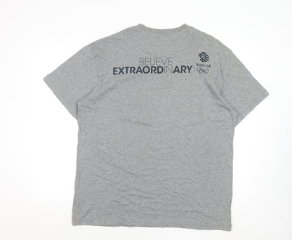 Team GB Official Men's Grey Olympic Logo Cotton T-Shirt XL