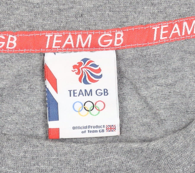 Team GB Official Men's Grey Olympic Logo Cotton T-Shirt XL