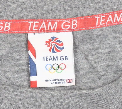 Team GB Official Men's Grey Olympic Logo Cotton T-Shirt XL