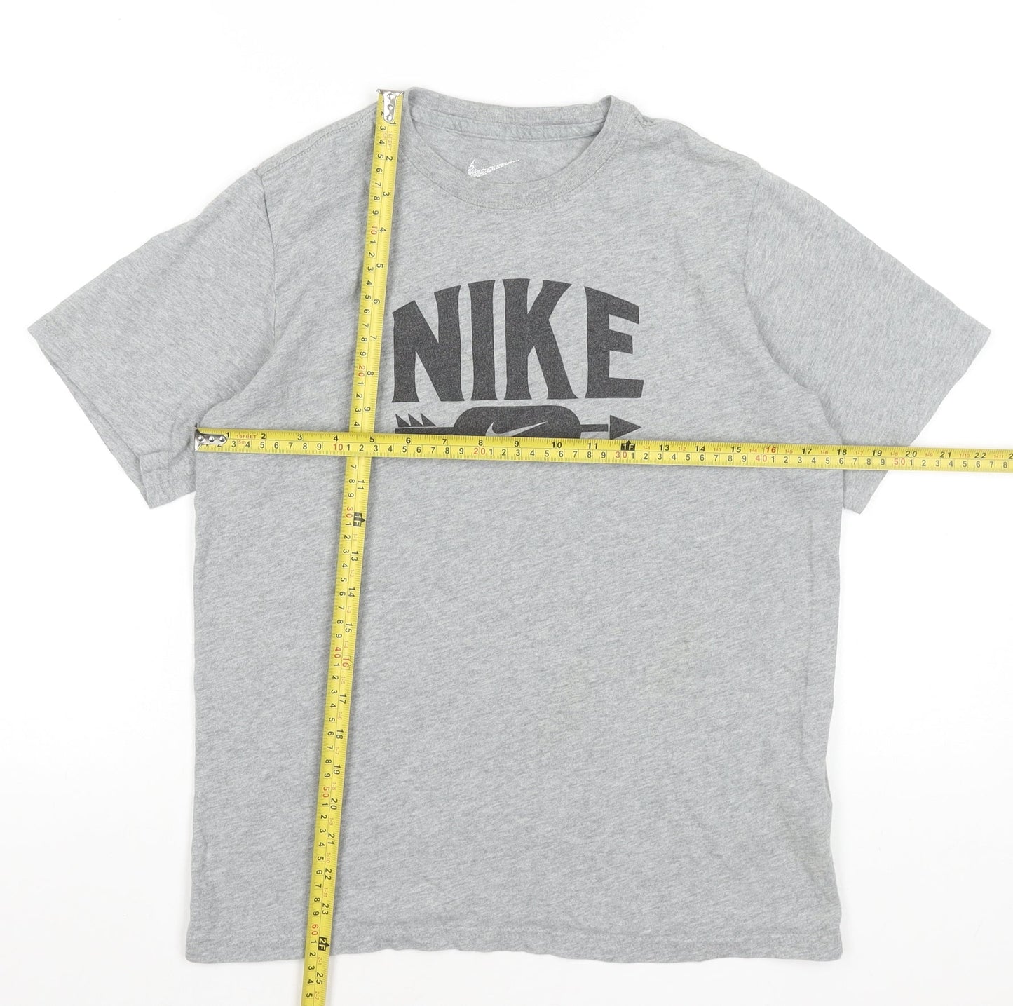 Nike Men's Grey Graphic Short Sleeve Cotton T-Shirt Size L