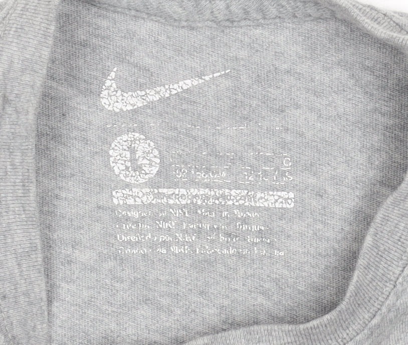 Nike Men's Grey Graphic Short Sleeve Cotton T-Shirt Size L