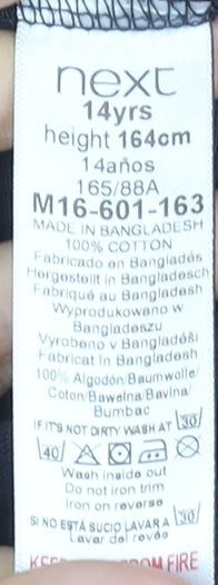 Next Boys Blue & Mustard Striped Long Sleeve Rugby Polo Shirt 14 Years