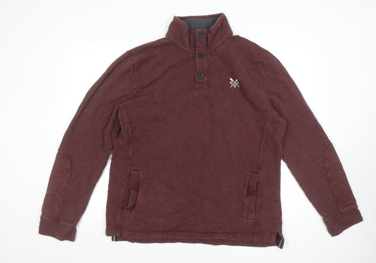 Mens UK Size 2XL Crew Clothing Co. Brown Henley Sweatshirt