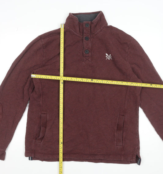 Mens UK Size 2XL Crew Clothing Co. Brown Henley Sweatshirt
